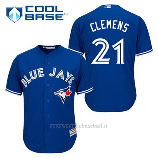 Maglia Baseball Uomo Toronto Blue Jays Roger Clemens 21 Blu Alterner Cool Base